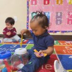 child playing with toys