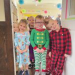 kids on pajama day in classroom