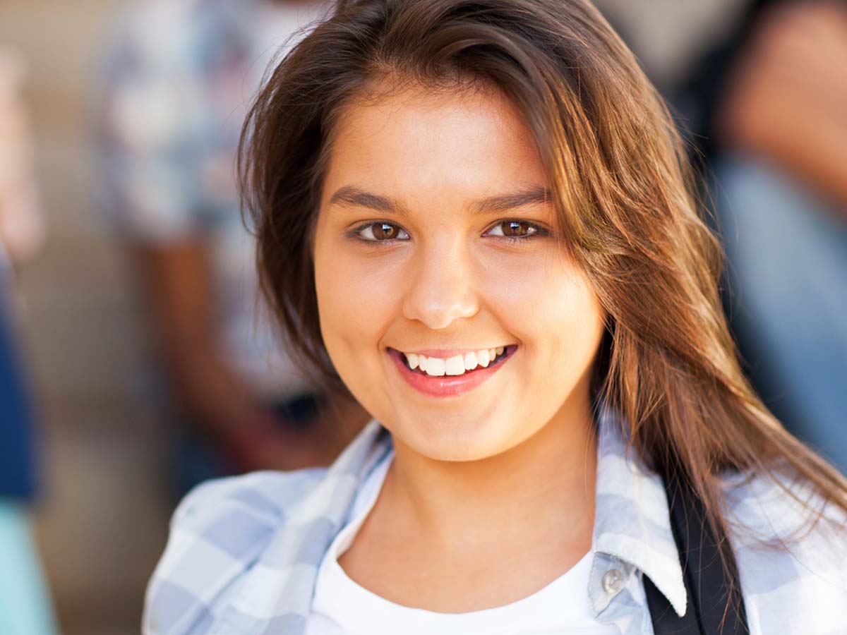 middle schooler smiling