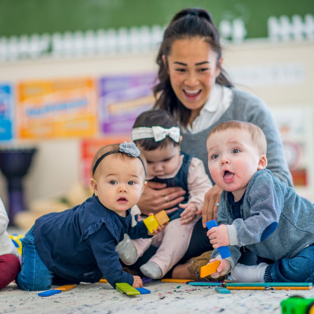 kids and teacher