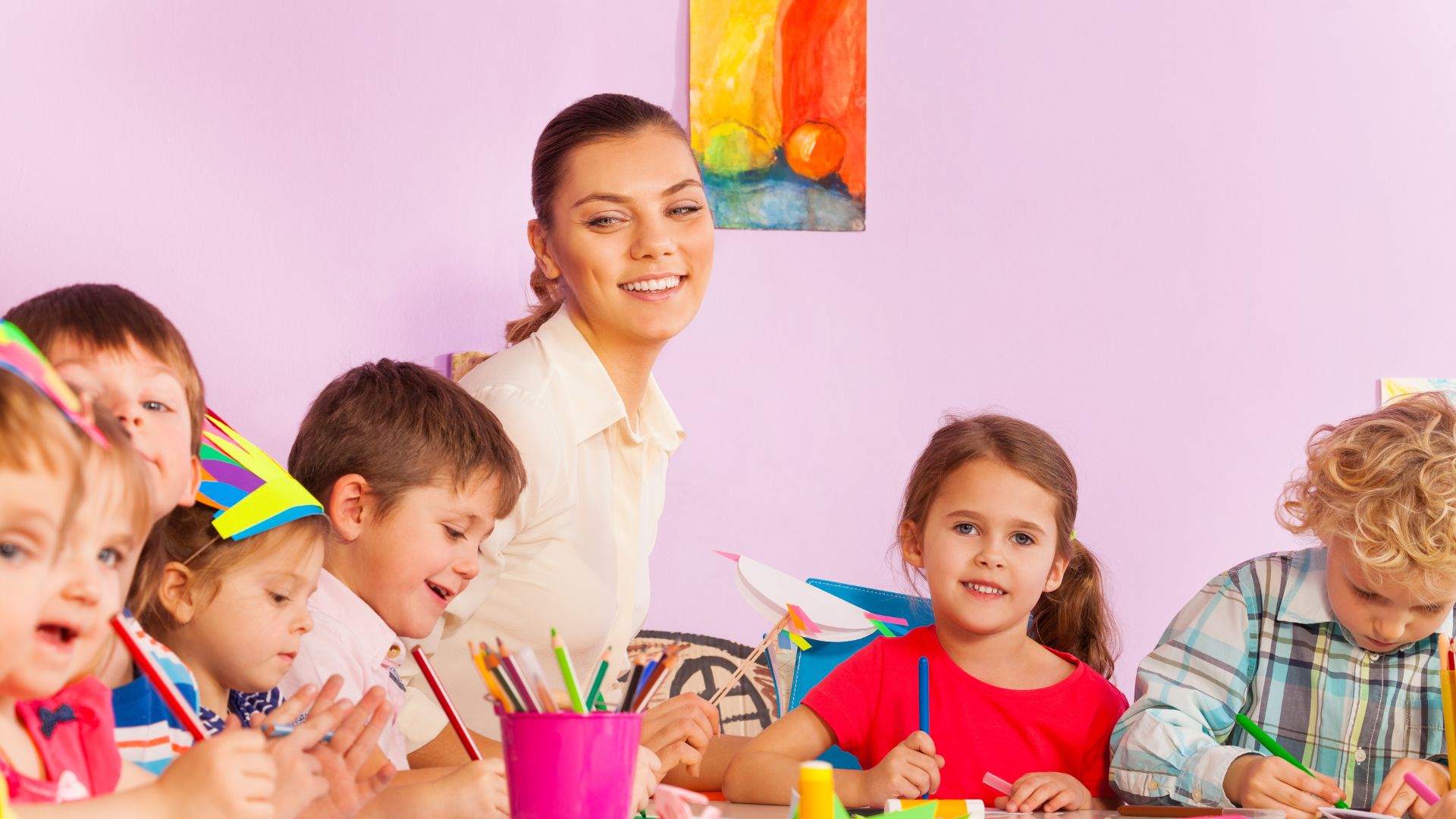 students learning in class