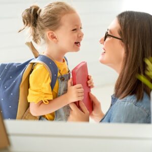 little girl with teacher