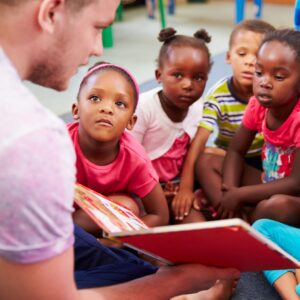 teacher reading to students