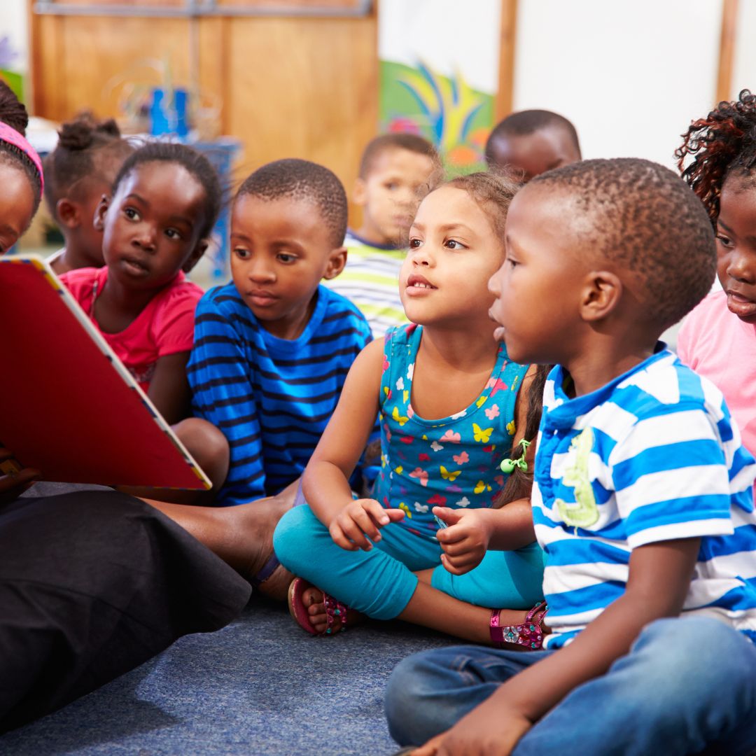 kids listening to story