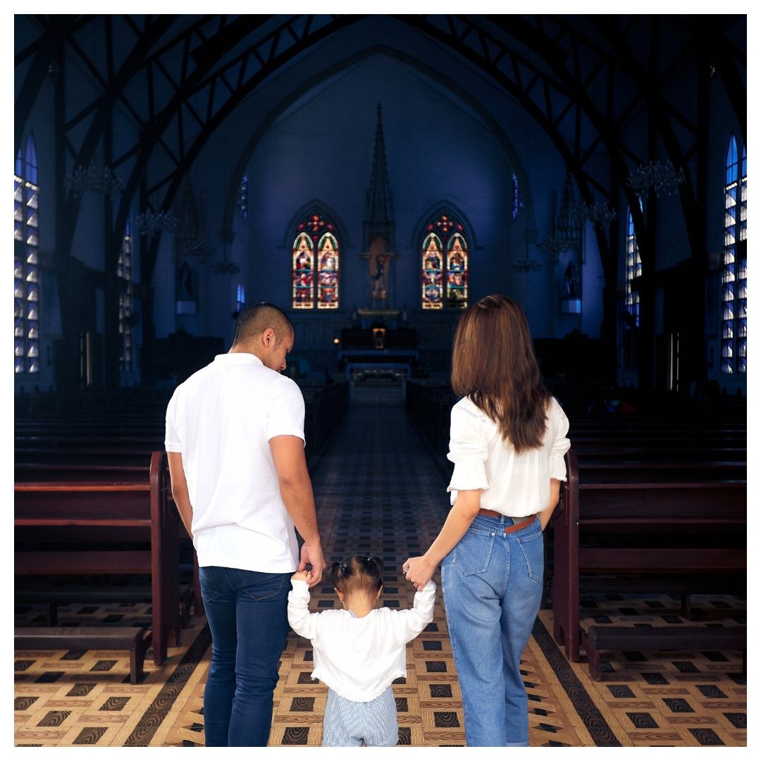 A family going to church