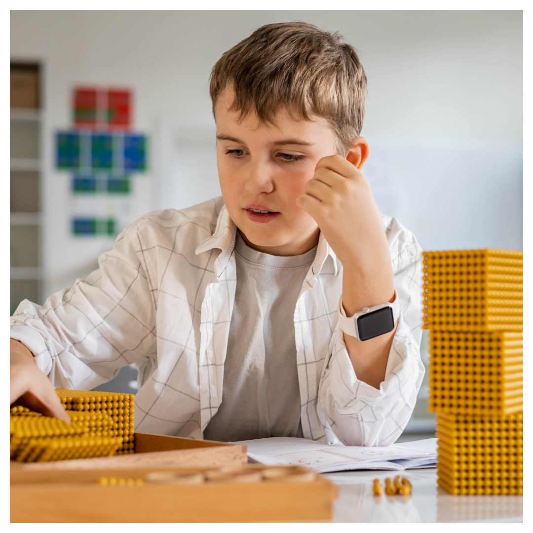 A boy working on homework 