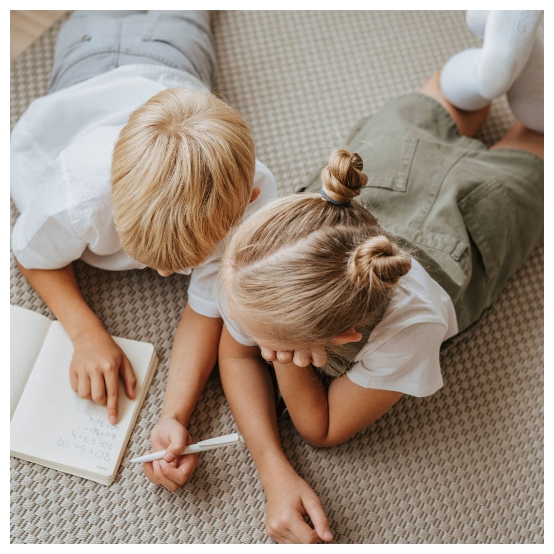 Kids doing homework together