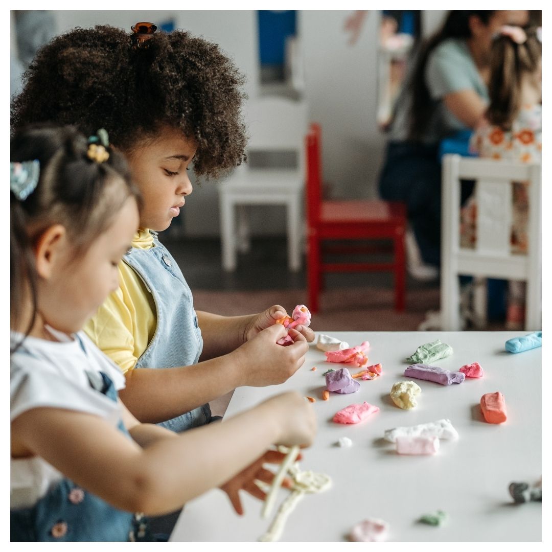 students playing together safely
