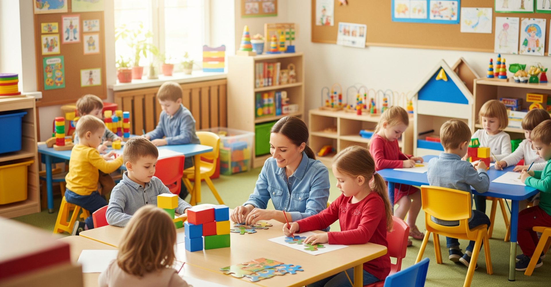 preschool kids in a classroom